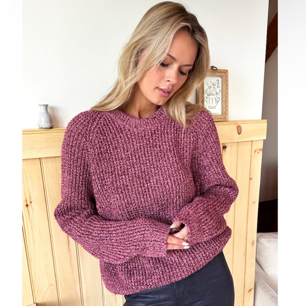 NWT Emerson Fry Sweater RYAN - MARLED DUSTY ROSE + MERLOT ORGANIC